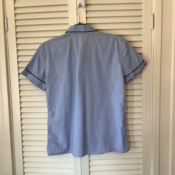 J. Crew women's pajama set XS blue short sleeve shirt pants 100% cotton - Picture 14 of 16